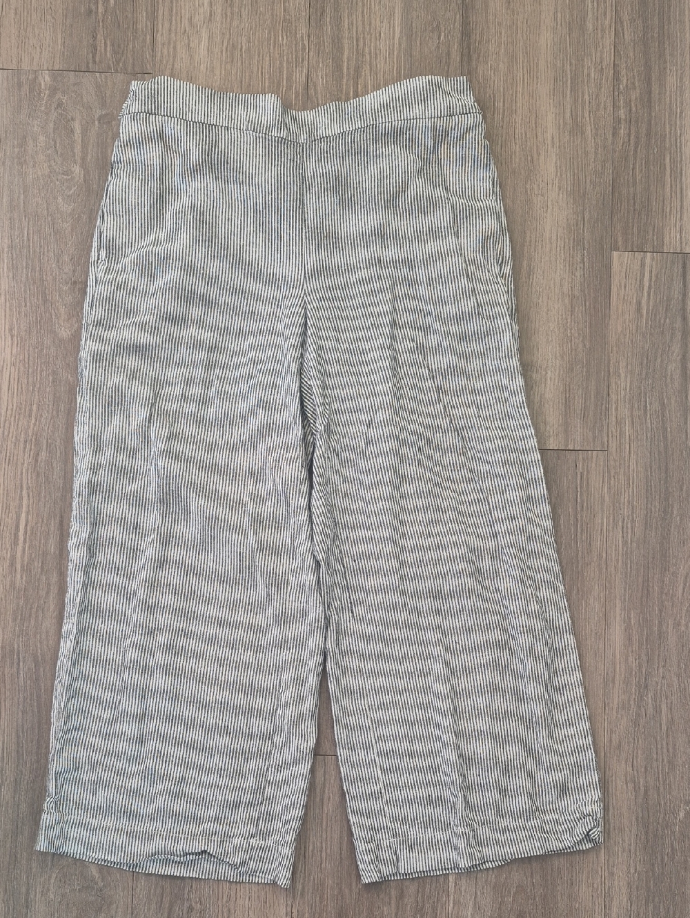 LOFT Striped Wide-Leg Crop Pants